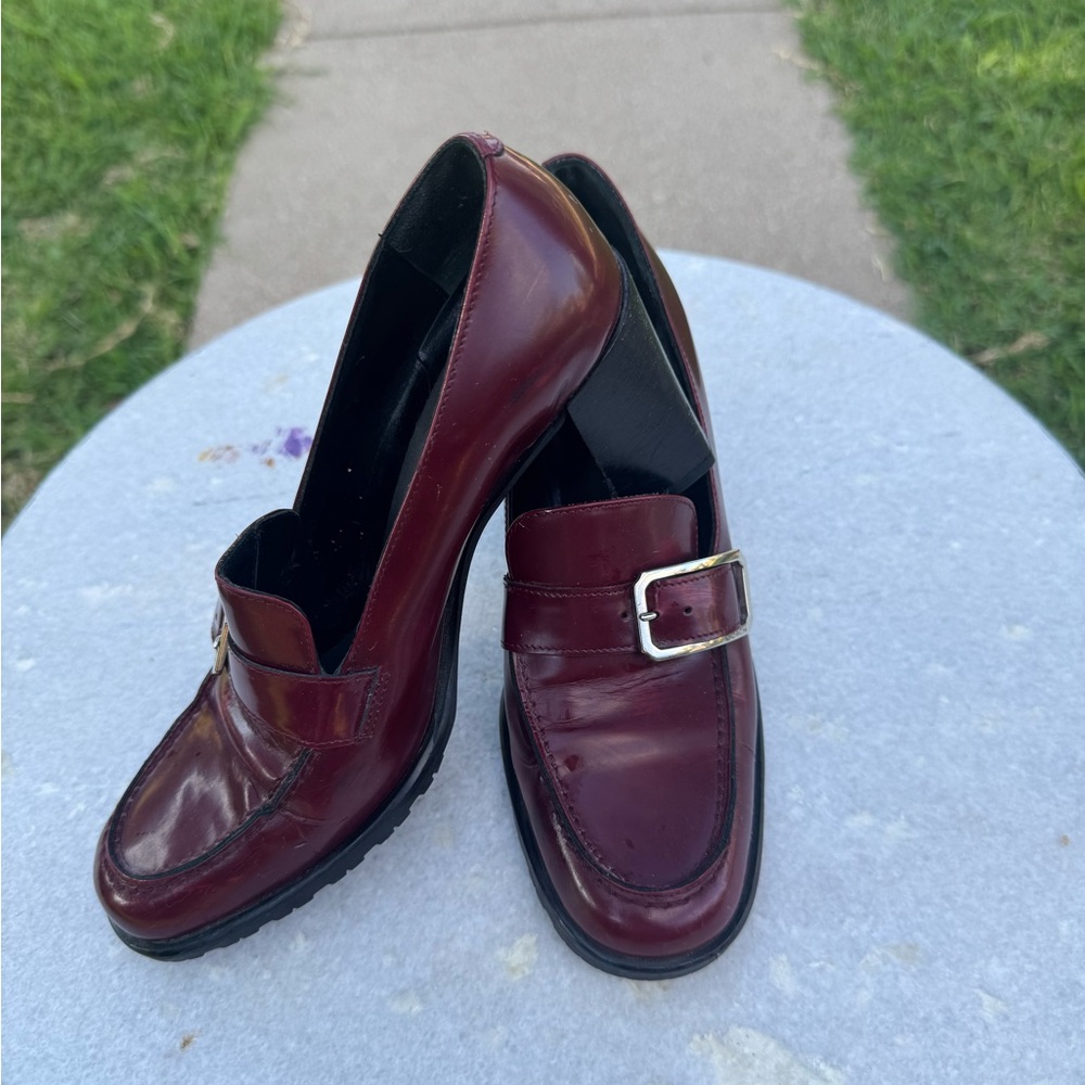 Coach Loafer heel with Silver Buckle